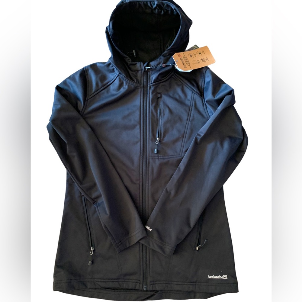 NWT Avalanche women’s insulated black hoodie jacket zip up & zip pockets size M